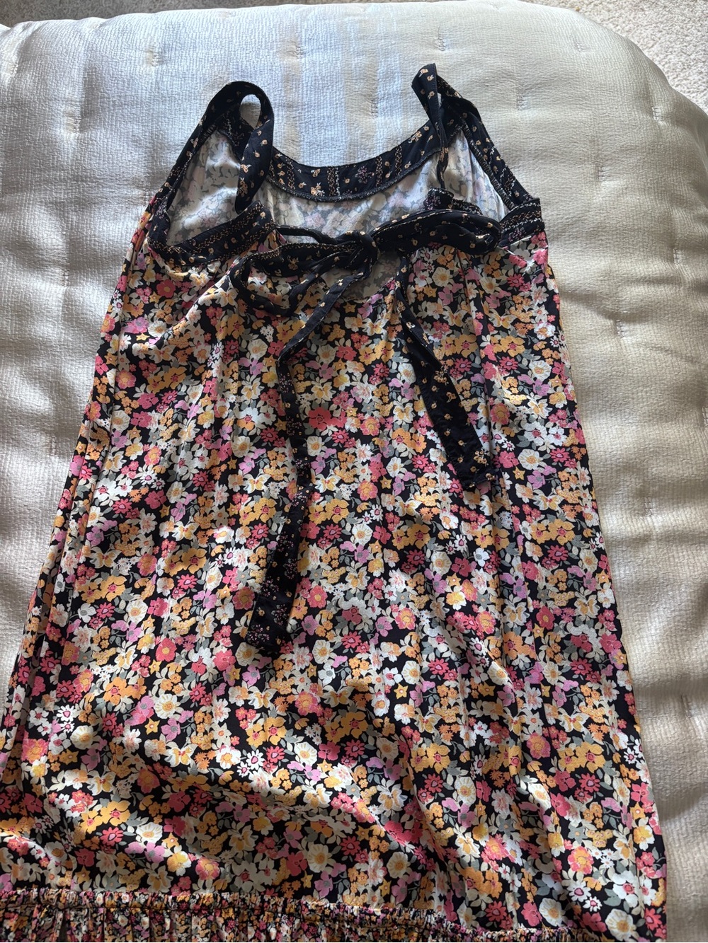 Anthropologie Maaji Calico Alessa Maxi Dress Floral Side Slits Tasseled Size S - Picture 7 of 9